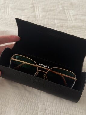 Prada Womens Gold Frame Eyeglasses - NEW
